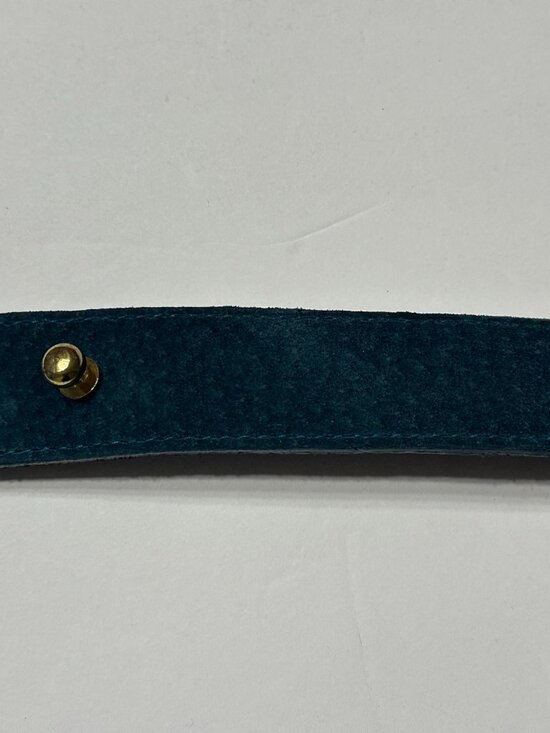 Doncaster Green Suede Belt with Gold/Silver Color Buckle, MED main image 8